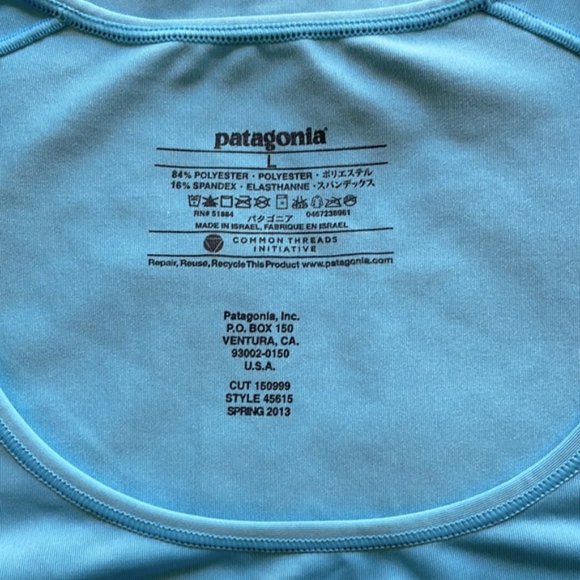 PATAGONIA WOMEN'S SLEEVELESS BLUE TANK TOP ACTIVEWEAR WORKOUT - Picture 2 of 5